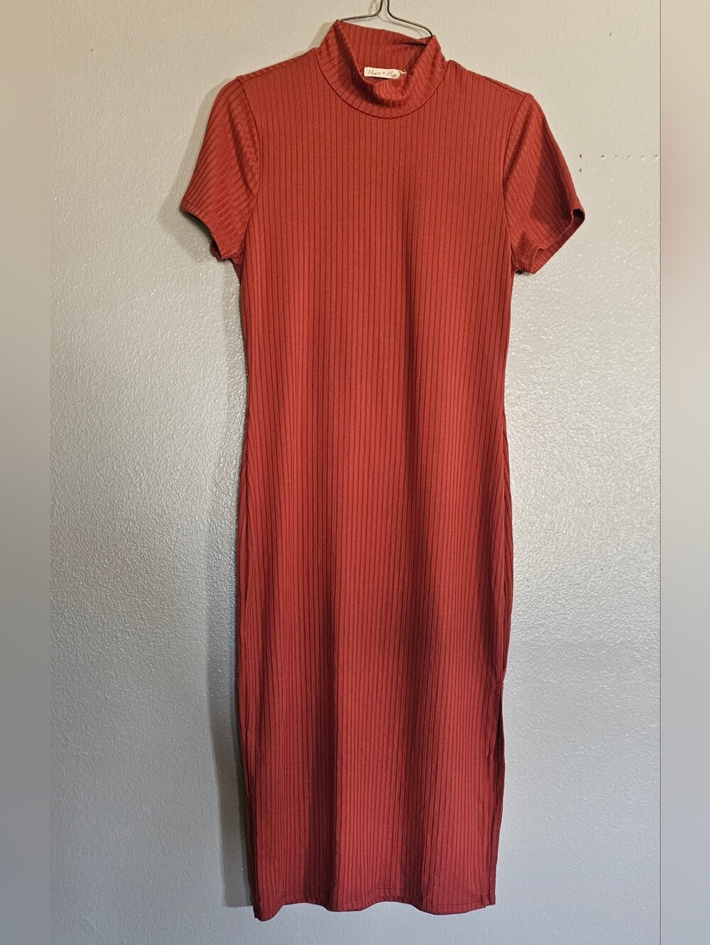 Heart And Hipd Large Midi Dress with Mock Neck